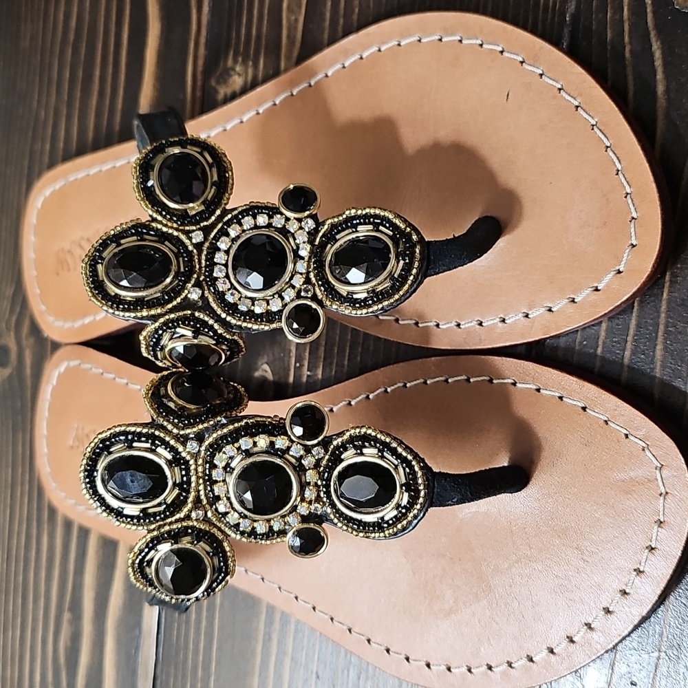 Mystique Black Embellished Sandals